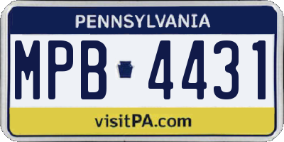 PA license plate MPB4431