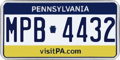 PA license plate MPB4432
