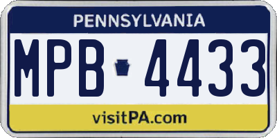 PA license plate MPB4433