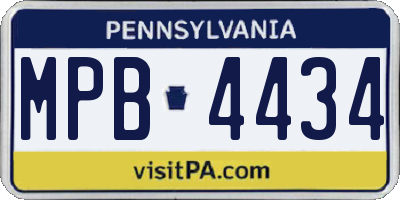PA license plate MPB4434