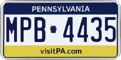 PA license plate MPB4435