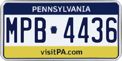 PA license plate MPB4436