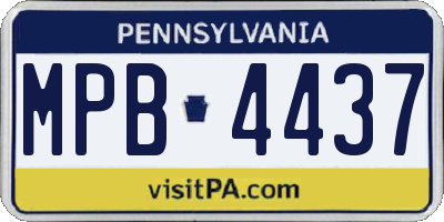 PA license plate MPB4437