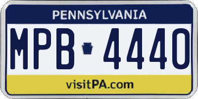 PA license plate MPB4440
