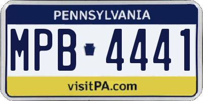 PA license plate MPB4441