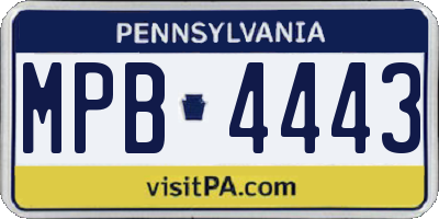 PA license plate MPB4443