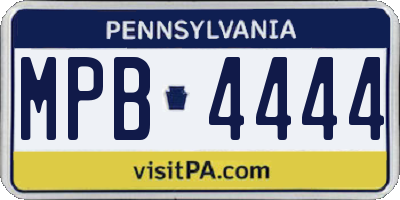 PA license plate MPB4444