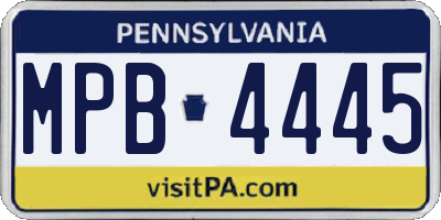 PA license plate MPB4445