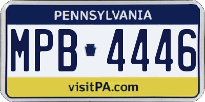 PA license plate MPB4446