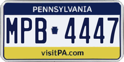 PA license plate MPB4447