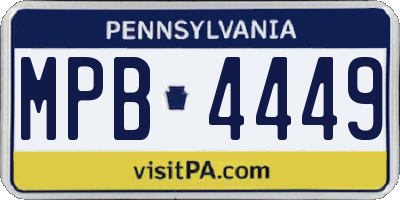 PA license plate MPB4449