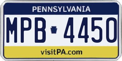 PA license plate MPB4450