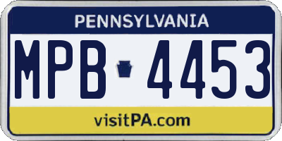PA license plate MPB4453