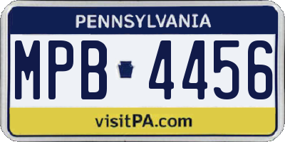 PA license plate MPB4456