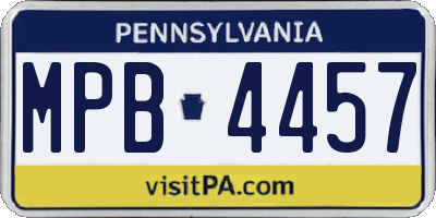 PA license plate MPB4457