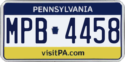 PA license plate MPB4458
