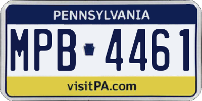 PA license plate MPB4461