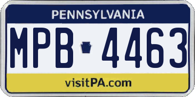PA license plate MPB4463
