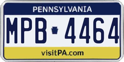 PA license plate MPB4464