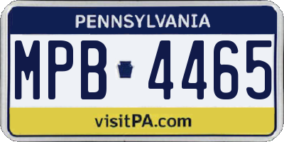 PA license plate MPB4465