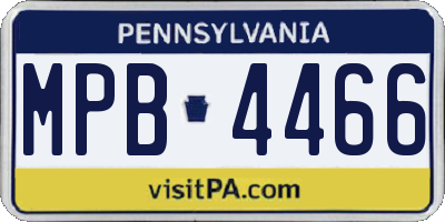 PA license plate MPB4466