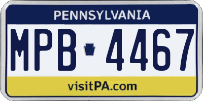 PA license plate MPB4467