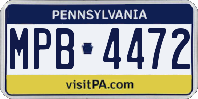 PA license plate MPB4472