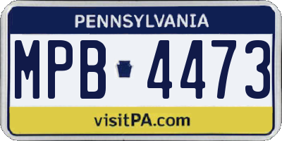 PA license plate MPB4473
