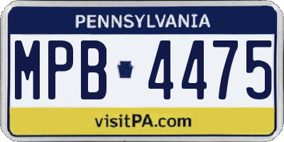 PA license plate MPB4475
