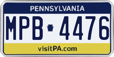PA license plate MPB4476