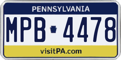 PA license plate MPB4478