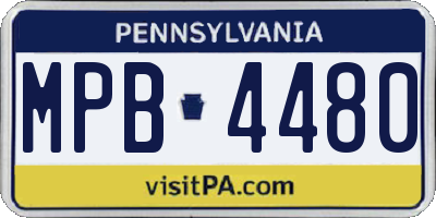 PA license plate MPB4480