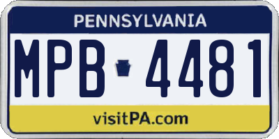 PA license plate MPB4481