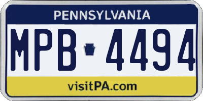 PA license plate MPB4494