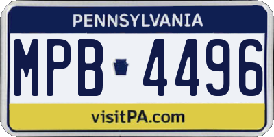 PA license plate MPB4496