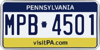 PA license plate MPB4501