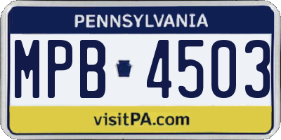 PA license plate MPB4503
