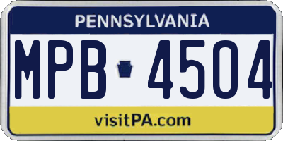 PA license plate MPB4504