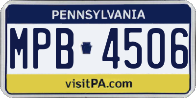 PA license plate MPB4506