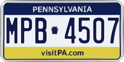 PA license plate MPB4507