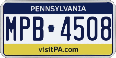 PA license plate MPB4508
