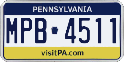PA license plate MPB4511