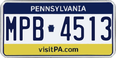 PA license plate MPB4513