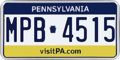 PA license plate MPB4515