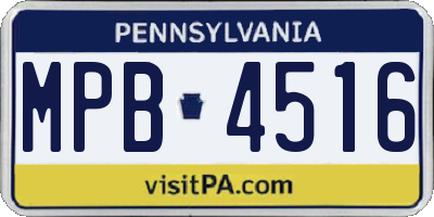 PA license plate MPB4516