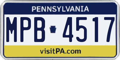 PA license plate MPB4517