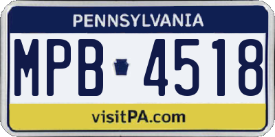 PA license plate MPB4518