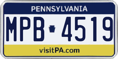 PA license plate MPB4519