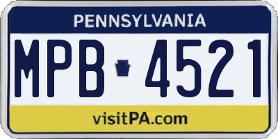 PA license plate MPB4521