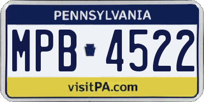 PA license plate MPB4522